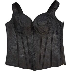 Corset Bustier Overbust Top Women Gothic Jacquard Shoulder Straps Tank Vintage